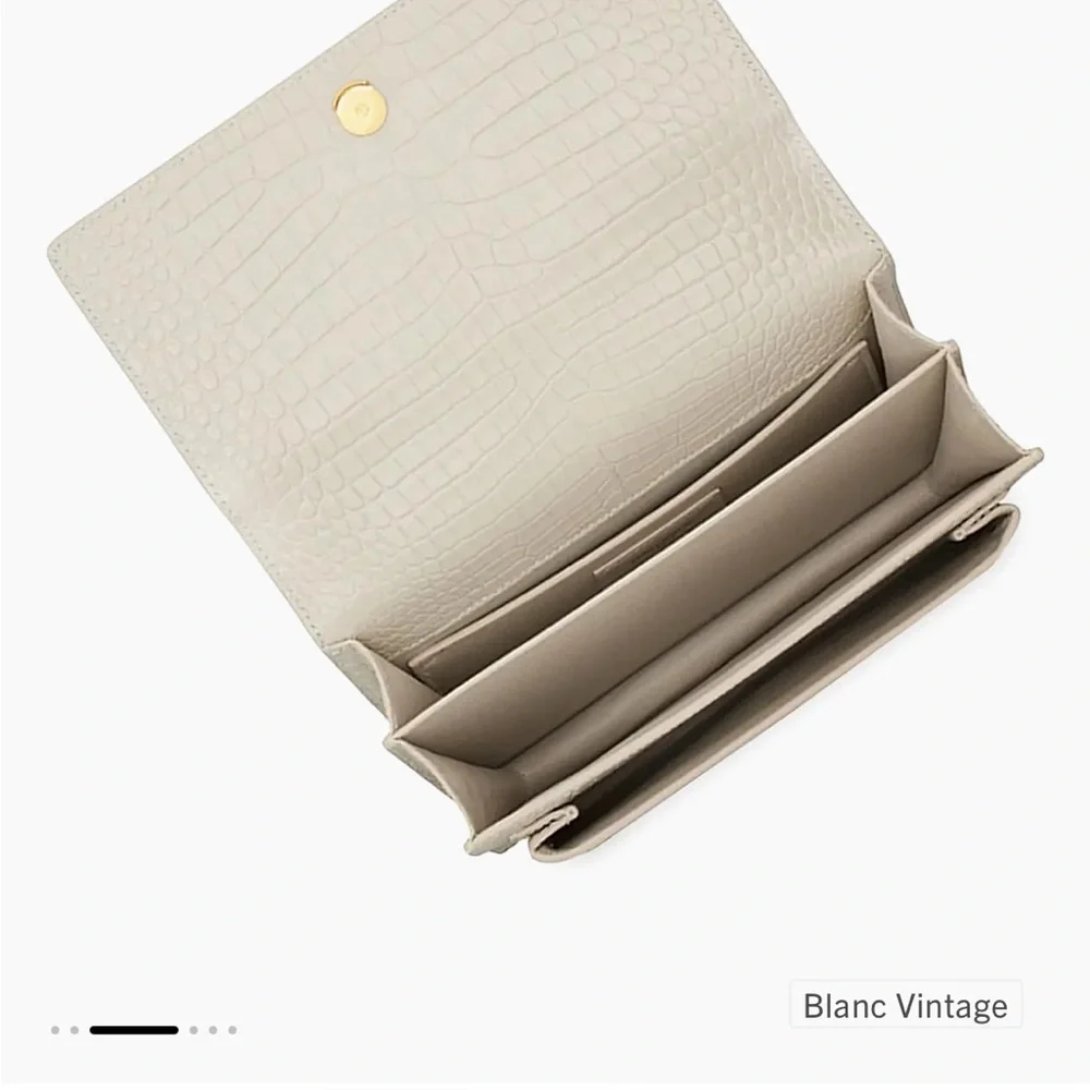 Saint Laurent Sunset Medium Croc Embossed Bag - Picture 4 of 15